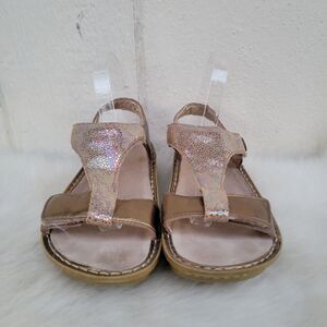 Alegria Womens Sandals Sz 9/EU 39 Ken 680 W Gold Metallic Patent Leather Comfort